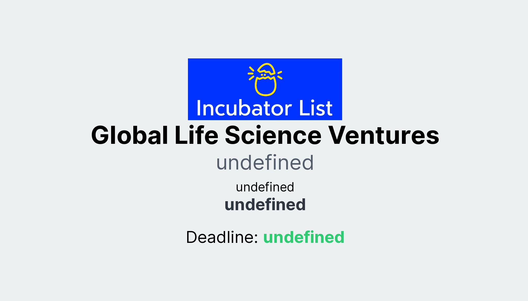 Global Life Science Ventures Key Information